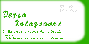 dezso kolozsvari business card